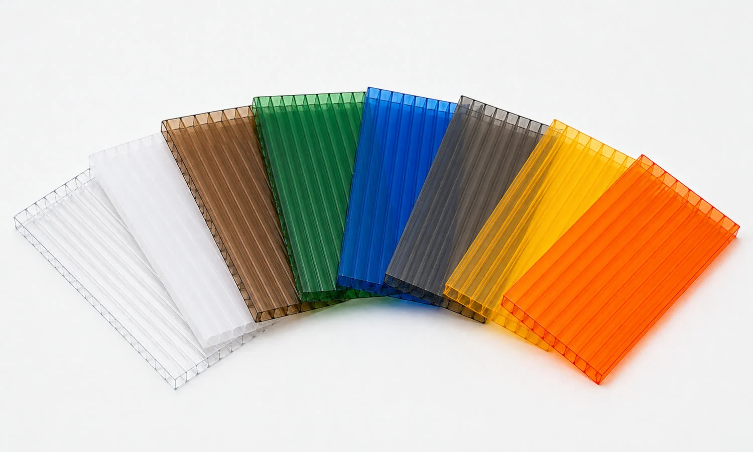 Yevro multiwall polycarbonate sheet color samples